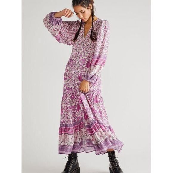 New Free People x Spell Mossy Button Through Gown Size XS - Picture 1 of 8